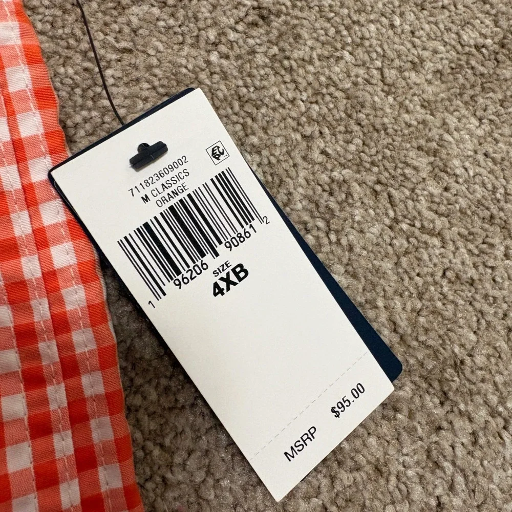 Polo Ralph Lauren NEW Mens 4XB Swim Trunks Orange Gingham Check Preppy Beach